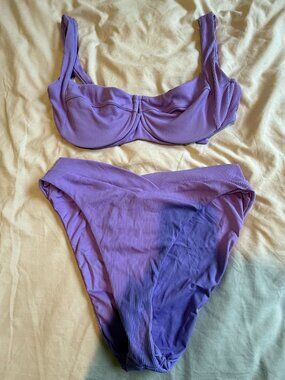 Summerful Ribbed Bikini Set - Lilac